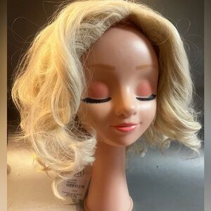 NEW Blonde Curly Full Cap Wig